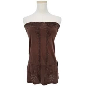 Abercrombie & Fitch Ezra Fitch Beaded Tube Top Tunic Y2K Vintage Boho Festival